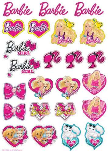 Barbie Edible Icing Character Icon Sheet - Click Image to Close